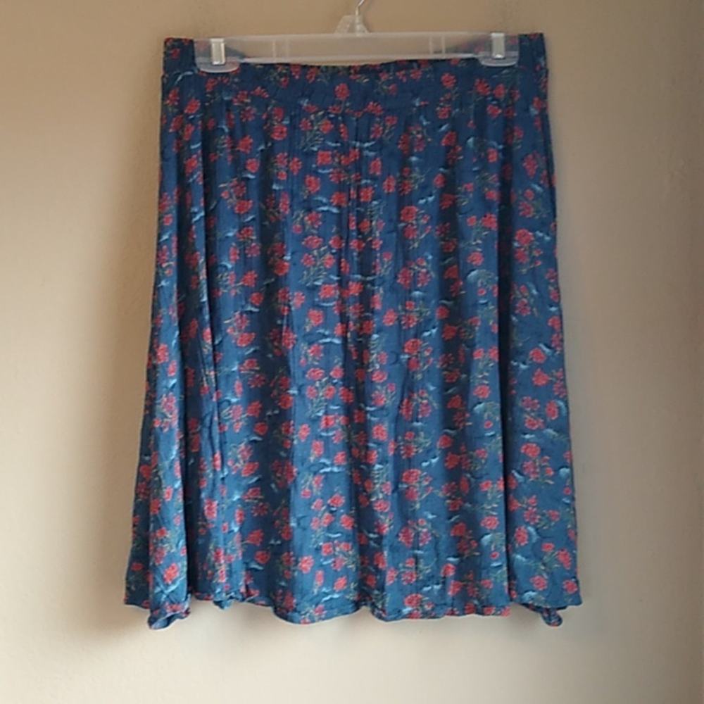 First Option Petite skater Floral pleated Y2K, Skirt Size L Petite